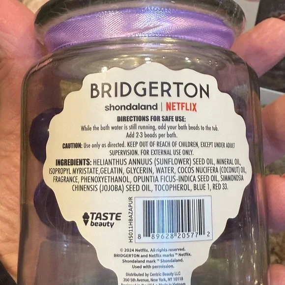 Bridgerton Queen's Edition Bath Set 3 Jars Oil Bath Beads BRAND NEW